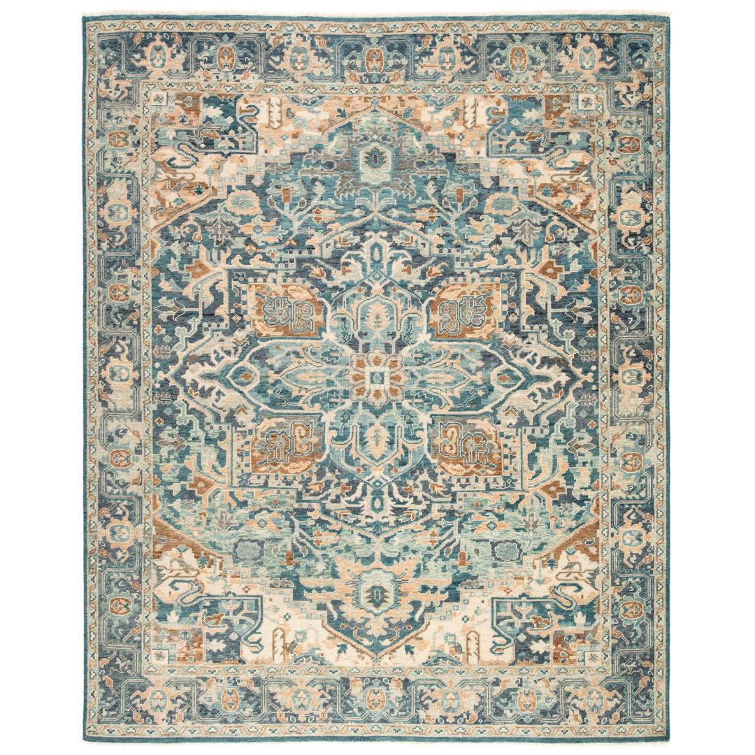Jaipur Living Elyas Hand-Knotted Medallion Blue/ Ivory Area Rug (10'X14') large image 