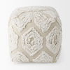 Ekanta   Cream/Beige Patterned Cotton Pouf thumbnail 2