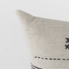 Thalia 13x21 Black and Beige Fabric Striped and Fringed Decorative Pillow Cover, by Mercana, 13" length x 21" width x 0.2" height thumbnail 10
