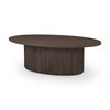 Terra 48L x 28W x 15H Dark Brown Wood Oval Fluted Coffee Table thumbnail 0