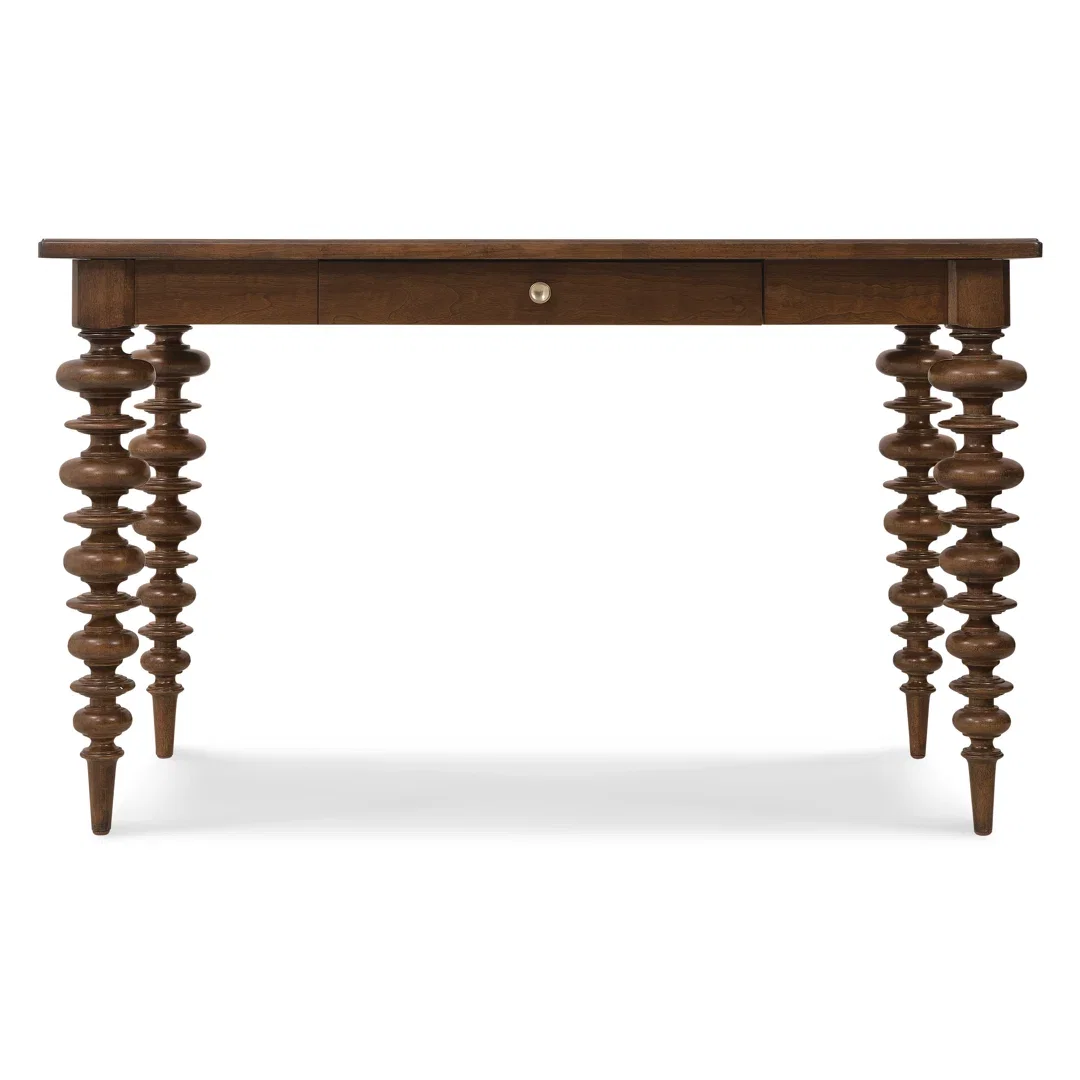 Archives Walnut Wood Dining Table, by Hooker Furniture, 60" width x 36" height x 34" depth View 1