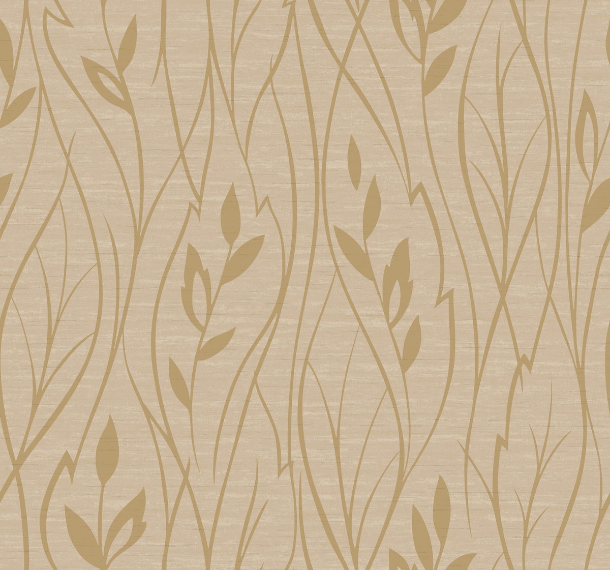 Leaf Silhouette Beige Metallic Wallpaper, by York Wall, 27' length x 2'3" width x 0.02" depth View 1