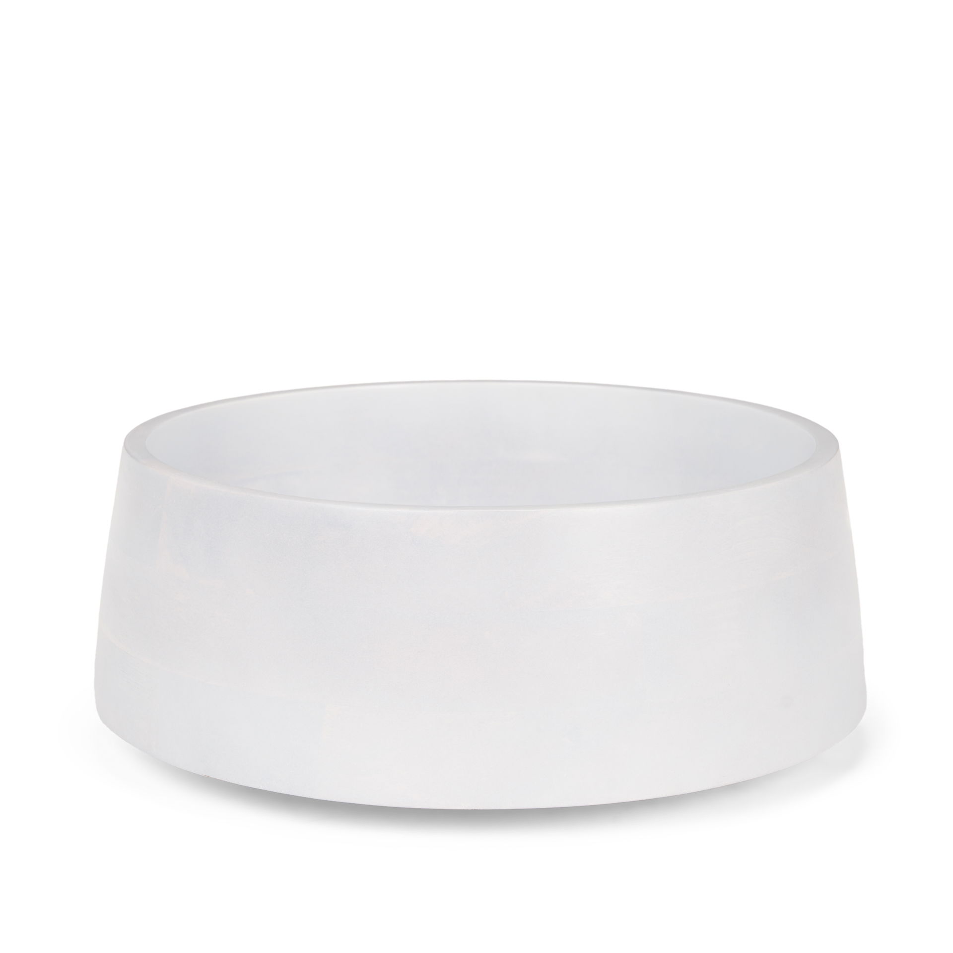 Kadara White Washed Solid Wood Decorative Bowl, by Mercana, 14" length x 14" width x 5.5" height View 1