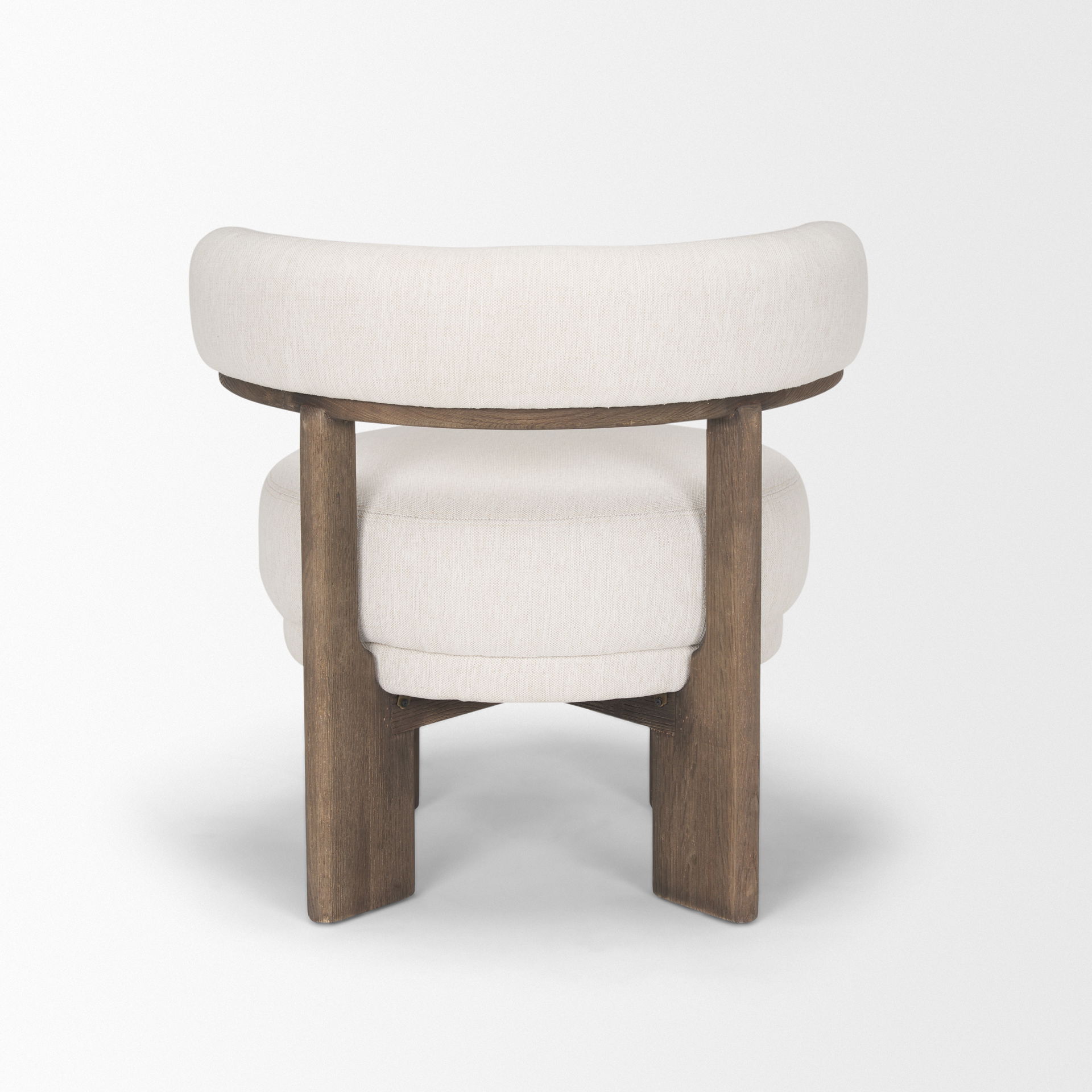 Souvik Dark Brown Wood with Oatmeal Fabric Accent Chair large image 
