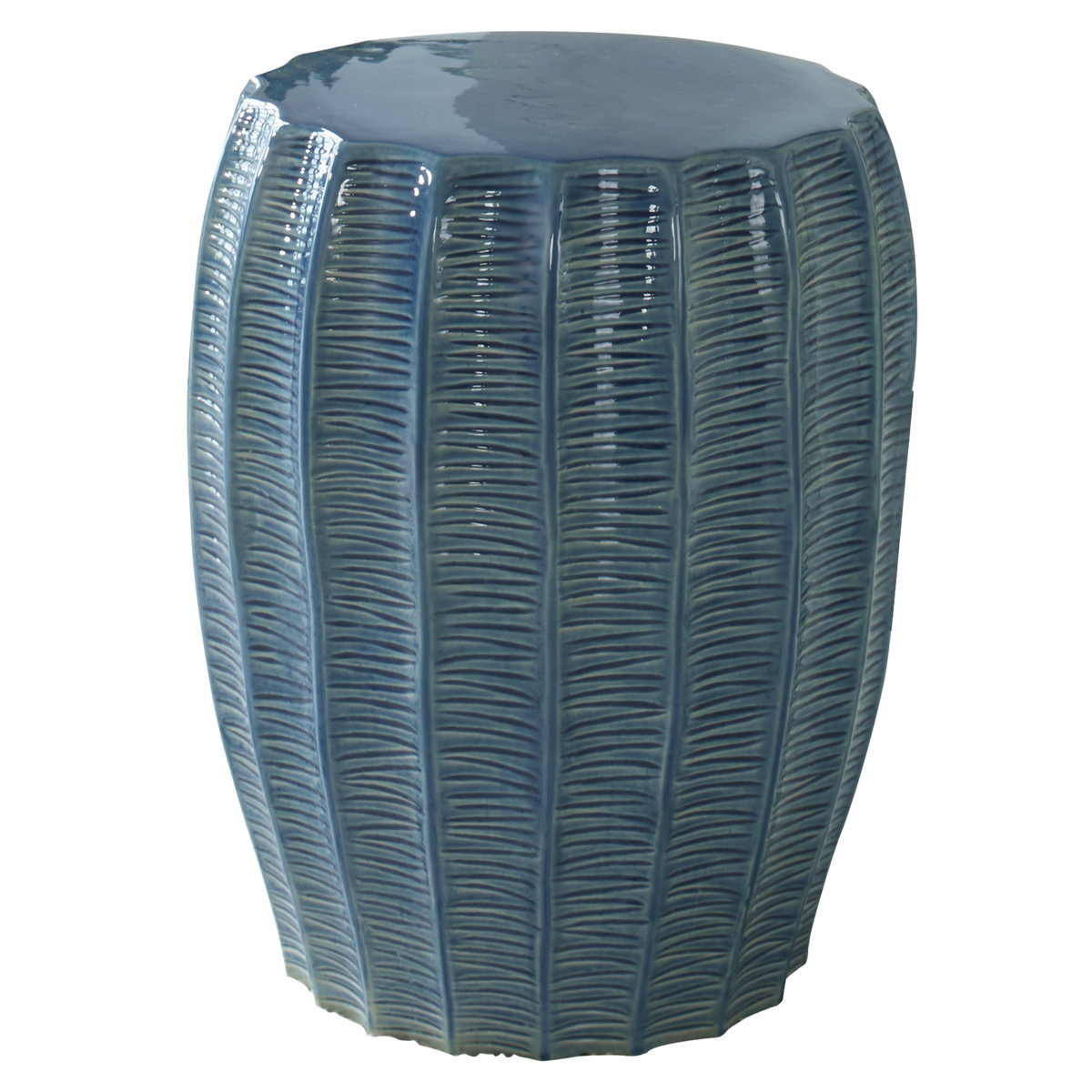 Harbor Aqua Blue Garden Stool, Outdoor Stool by Uttermost, 1'2.25" width x 1'5.37" height x 1'2.25" depth View 1
