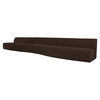 Naomi 3 Piece Wave Modular Sectional Dark Brown, Sectional Sofa by Moe's Home, 242.1" width x 28.3" height x 39" depth thumbnail 3