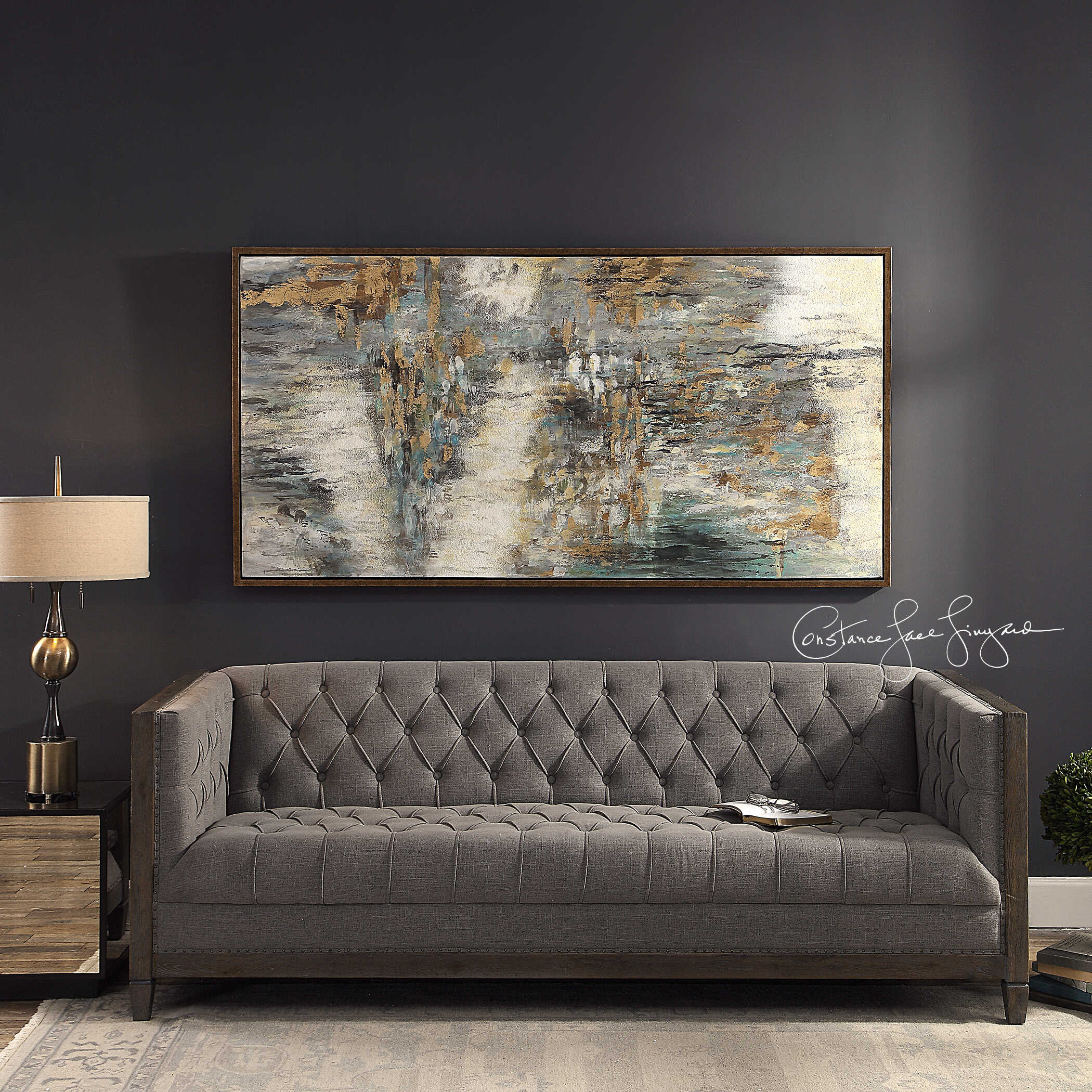 Behind The Falls Abstract Art, Painting by Uttermost, 69.75" width x 35.75" height x 1.5" depth View 6