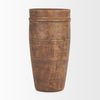 Porta Large Medium Brown Reclaimed Wooden Pot, Vase by Mercana, 5.5" length x 5.5" width x 11" height thumbnail 2