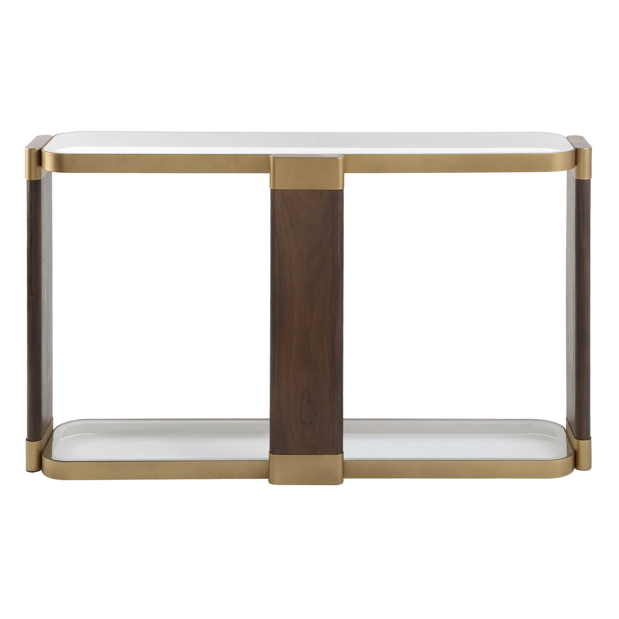Ryles Glass Console Table, Furniture by Uttermost, 55.25" width x 31.75" height x 13.5" depth View 6
