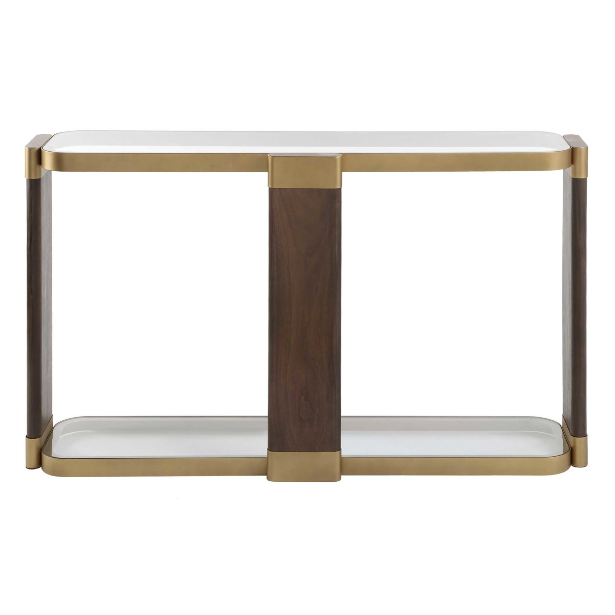 Ryles Glass Console Table, by Uttermost, 55.25" width x 31.75" height x 13.5" depth View 6