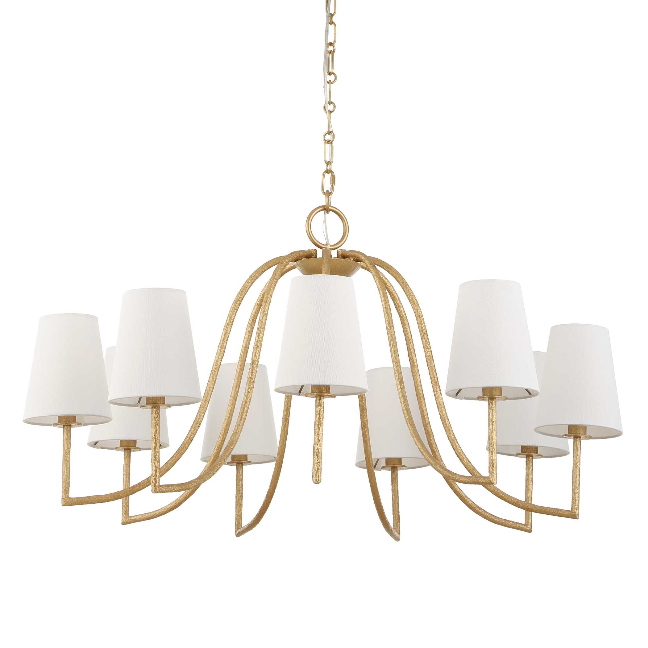 Seville 9 Light Gold Chandelier, Ceiling Light by Uttermost, 21.62" height x 42" diameter View 5
