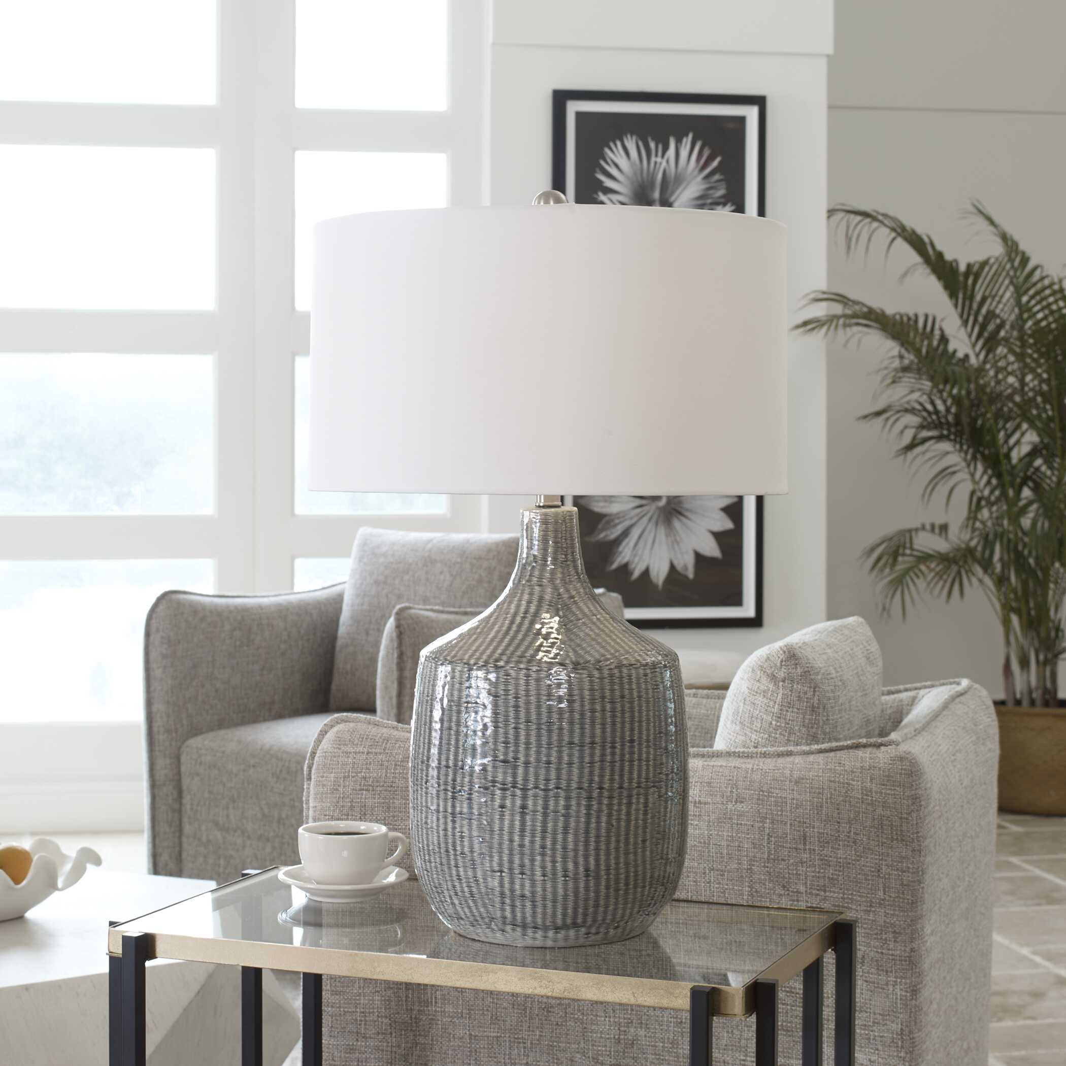 Felipe Distressed Gray Table Lamp large image 