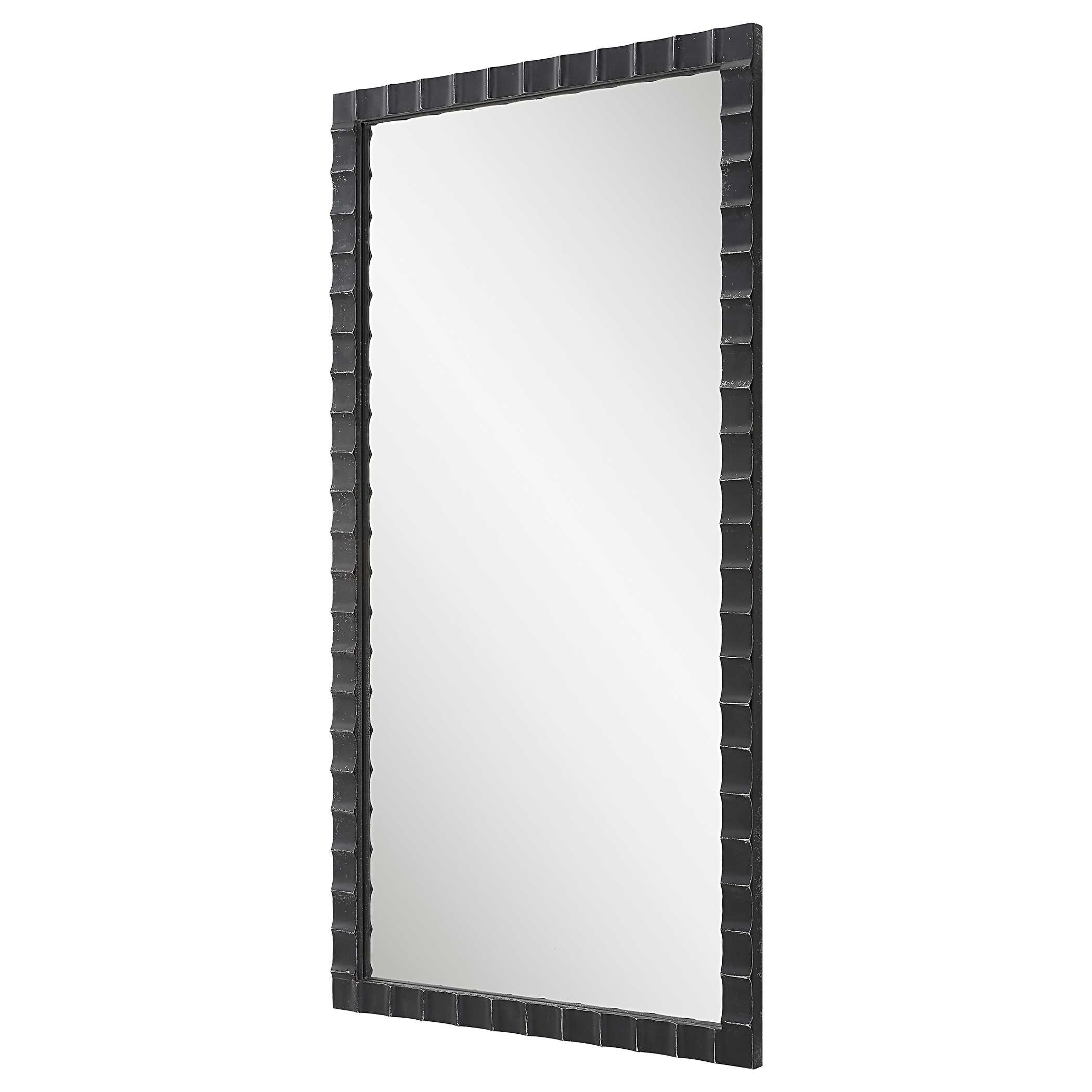 Dandridge Black Industrial Mirror, by Uttermost, 22" width x 42" height x 1" depth View 5