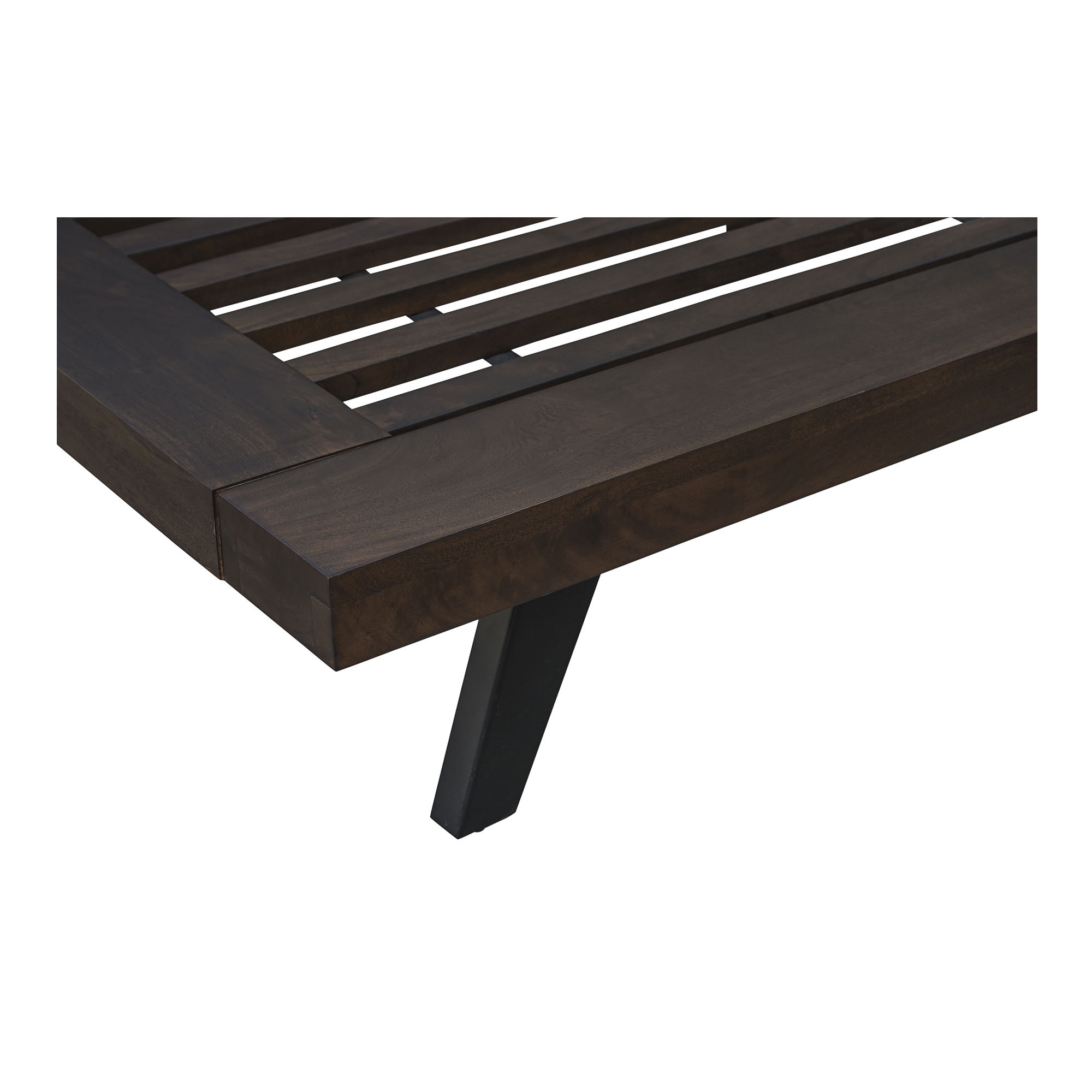 Madagascar King Platform Bed Dark Brown, by Moe's Home, 91.5" width x 48" height x 89" depth View 6