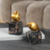 Golden Finch Bird Figurines Set/2, Figurines & Statue by Uttermost, 3" width x 6.5" height x 3" depth thumbnail 4
