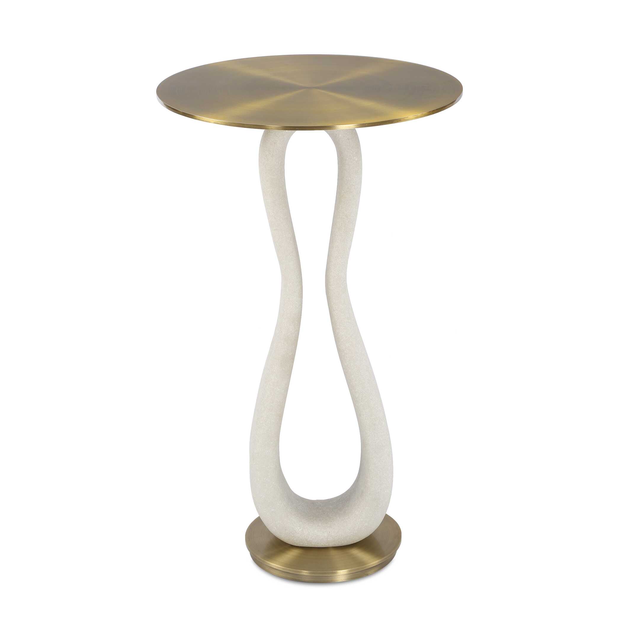 Sonia Modern Brass Accent Table, Furniture by Uttermost, 14" width x 23.25" height x 14" depth View 1