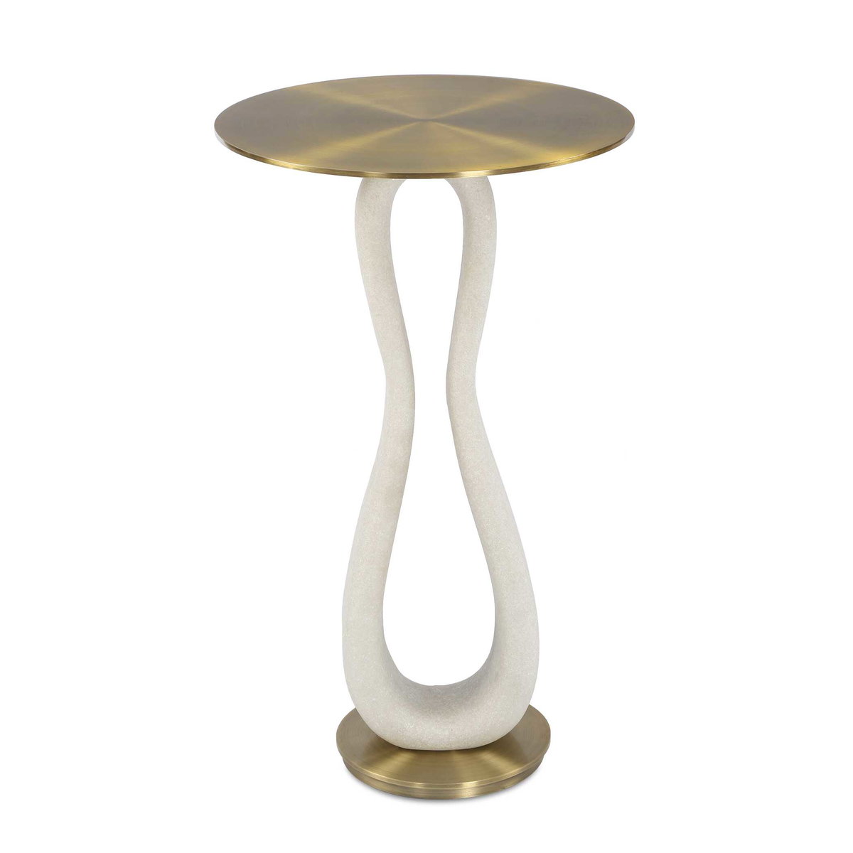 Sonia Modern Brass Accent Table, Side & End Table by Uttermost, 14" width x 23.25" height x 14" depth View 1