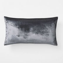 Online Designer Living Room Lush Velvet PC, Slate, 12x21, With Down Alternative Pillow Insert
