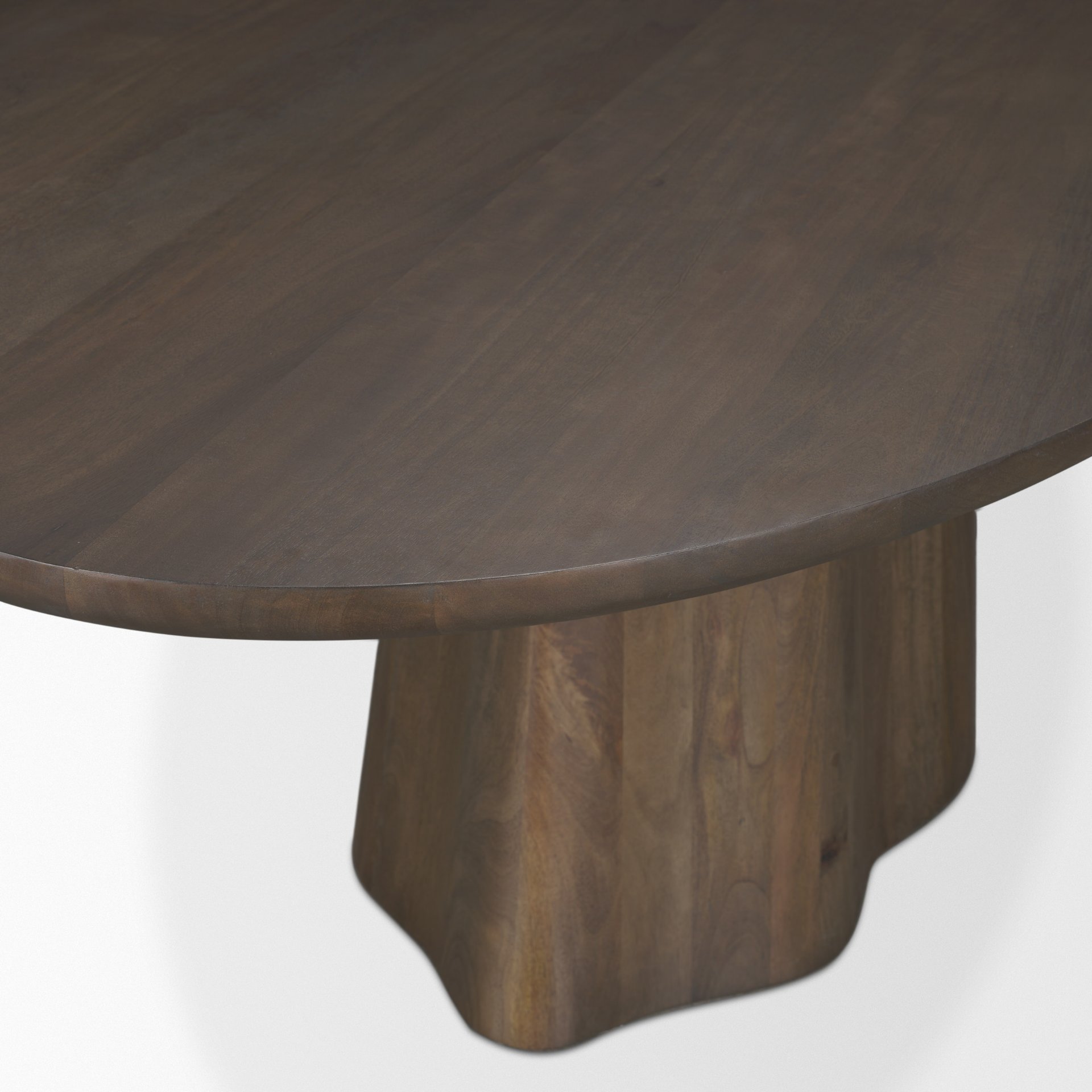 Jovani 94' Solid Dark Brown Mango Wood Oval Dining Table large image 
