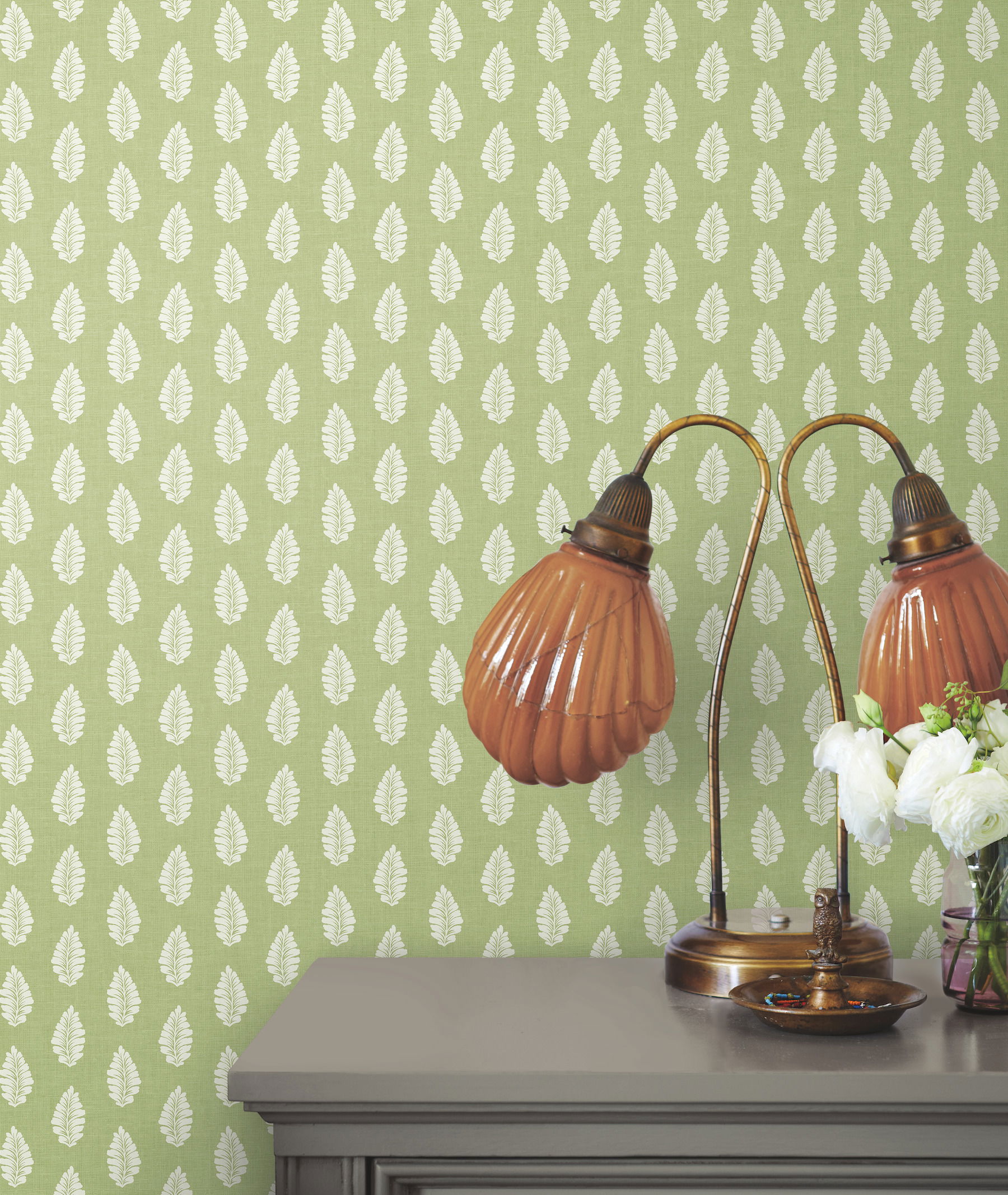 Leaf Pendant Green Wallpaper large image 