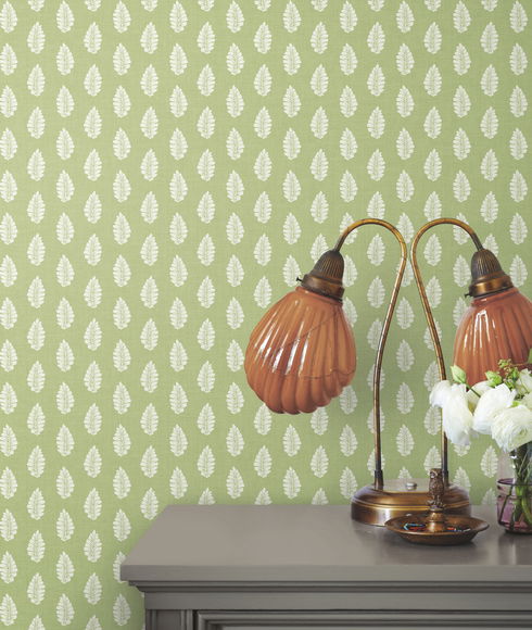 Leaf Pendant Green Wallpaper
