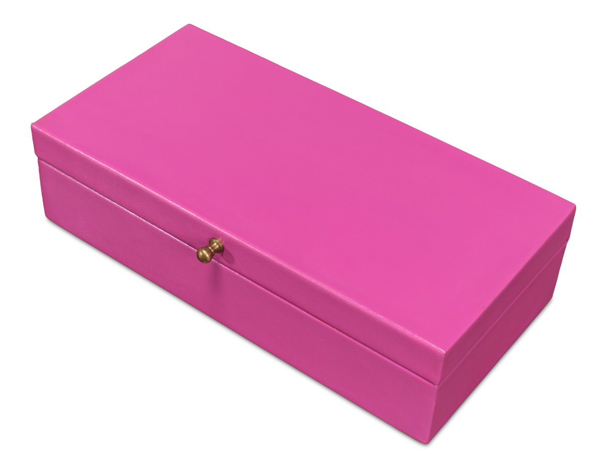 Gatsburg Shagreen Box  Pink  Set Of 2, by Sarreid, 6" length x 1' width x 3" height View 11