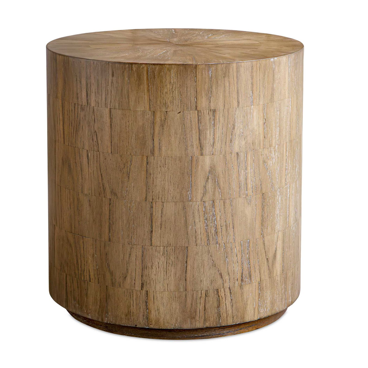 Nevis Wood Cylinder Side Table, Furniture by Uttermost, 22" width x 23.5" height x 22" depth View 1