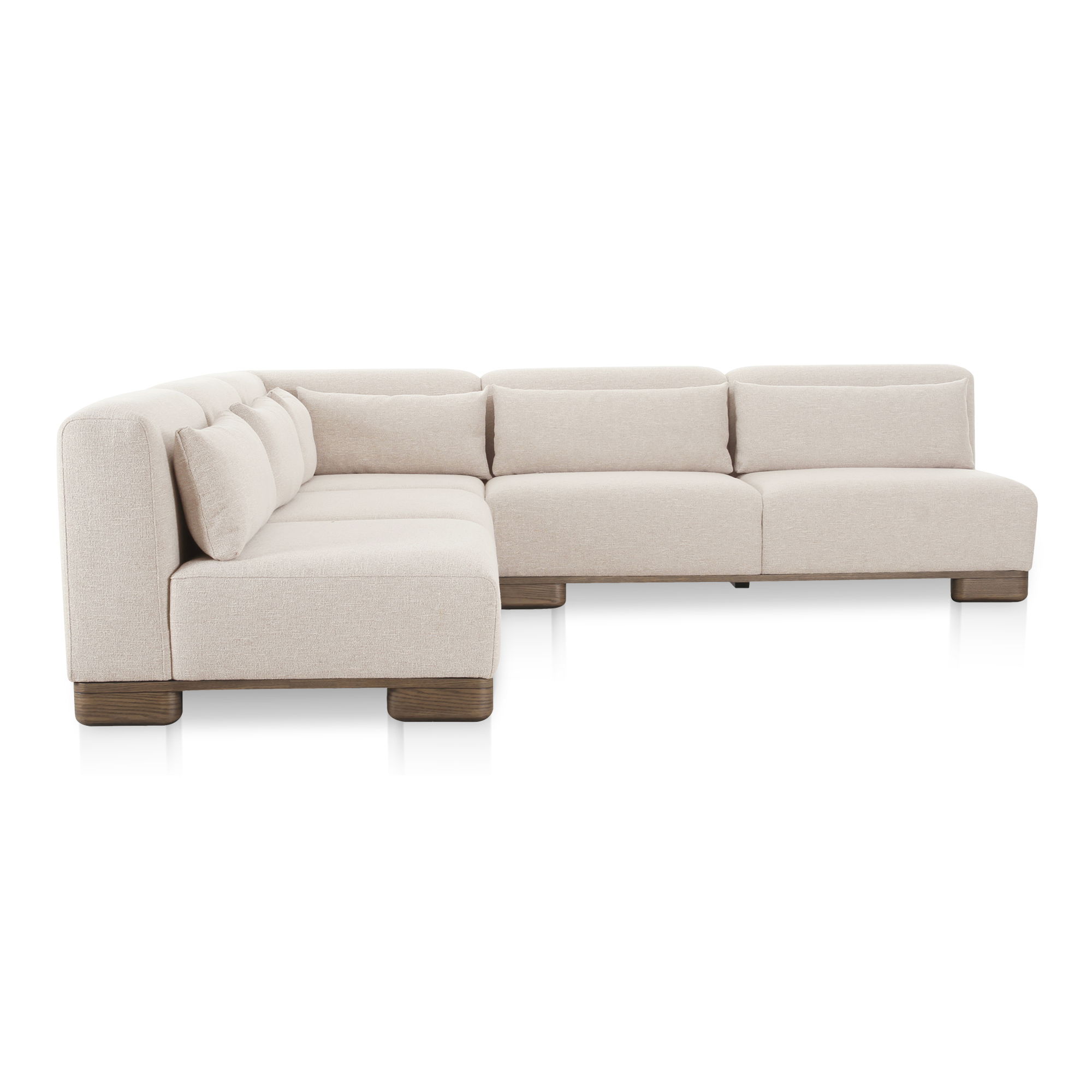 June Corner Modular Sectional Oatmeal, Sectional Sofa by Moe's Home, 110" width x 30" height x 110" depth View 1