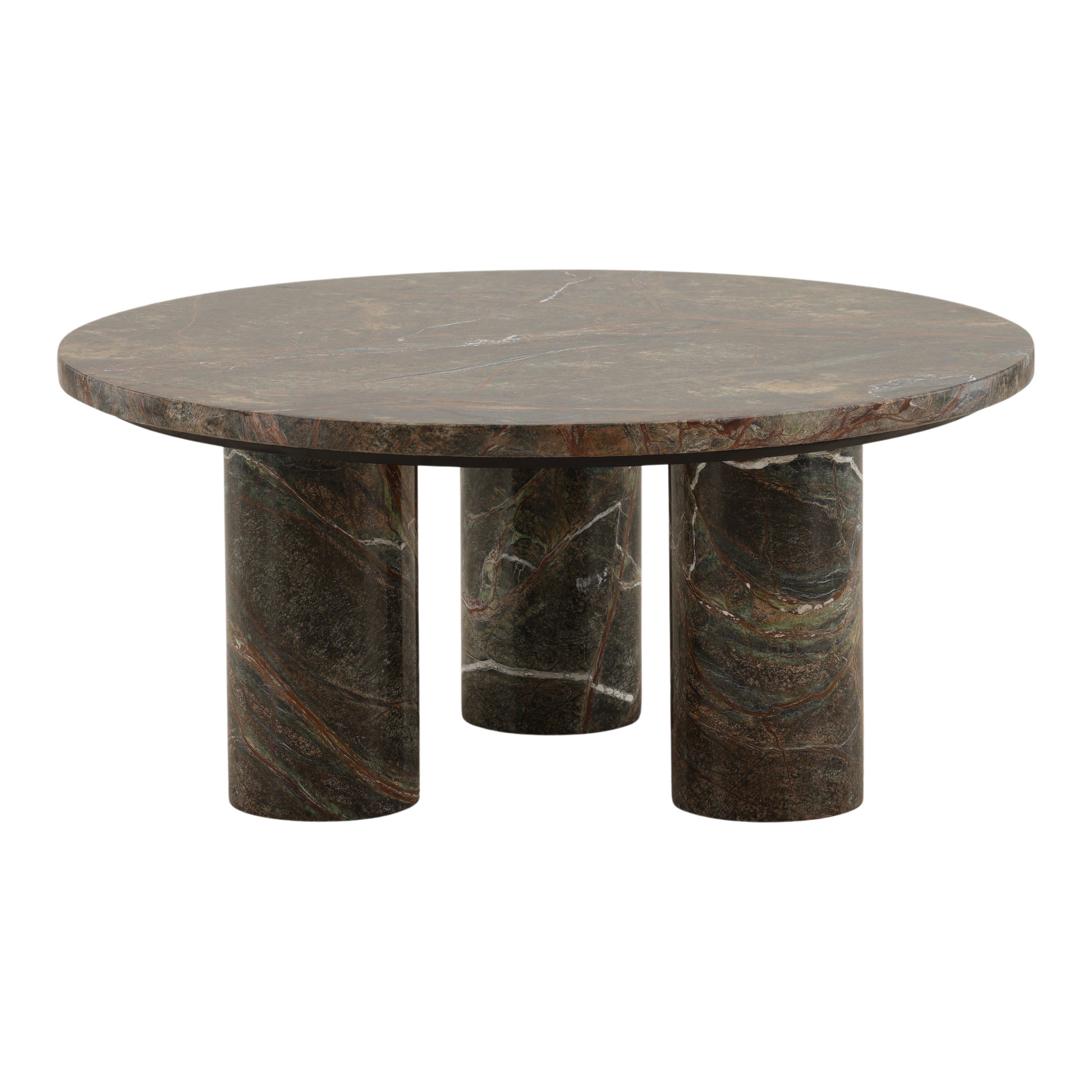 Weaver Coffee Table Brown, by Dovetail, 36" width x 16" height x 35.6" diameter x 36" depth View 1