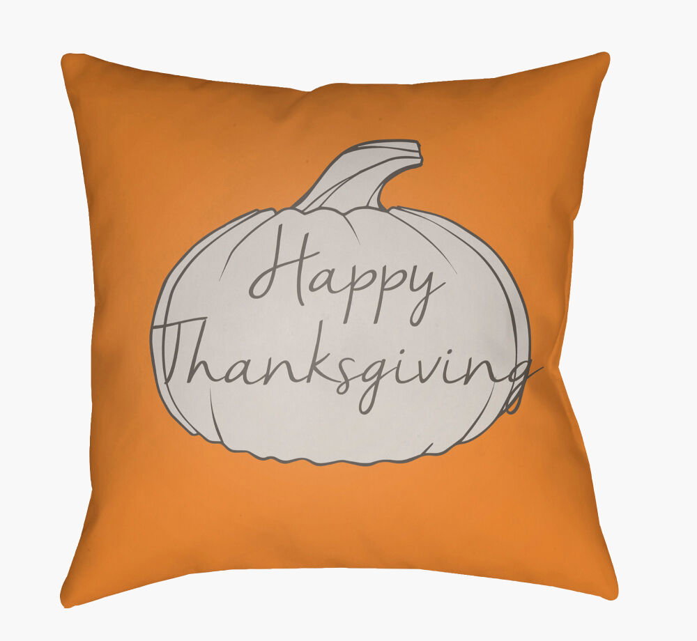 Happy Thanksgiving Accent Pillow, Decorative Pillow by Surya, 18" length x 18" width