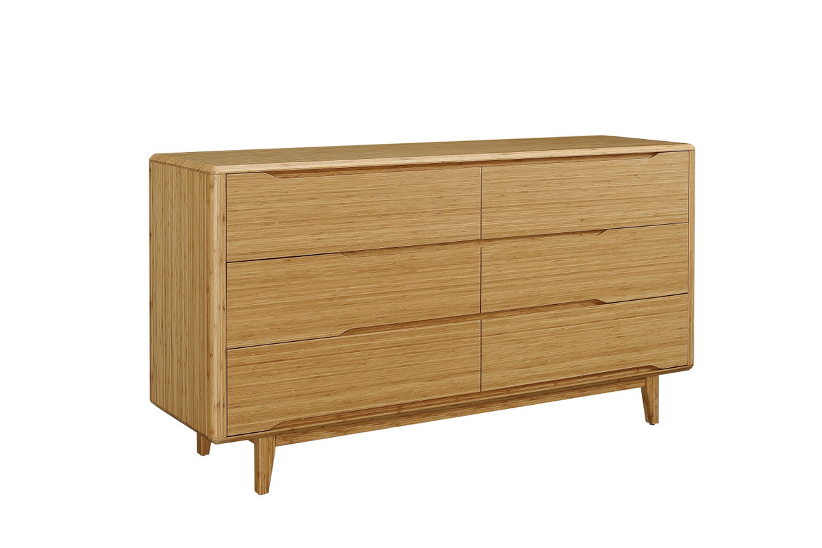 Currant Six Drawer Double Dresser, Caramelized, by Greenington, 19" length x 64" width x 34.25" height View 1