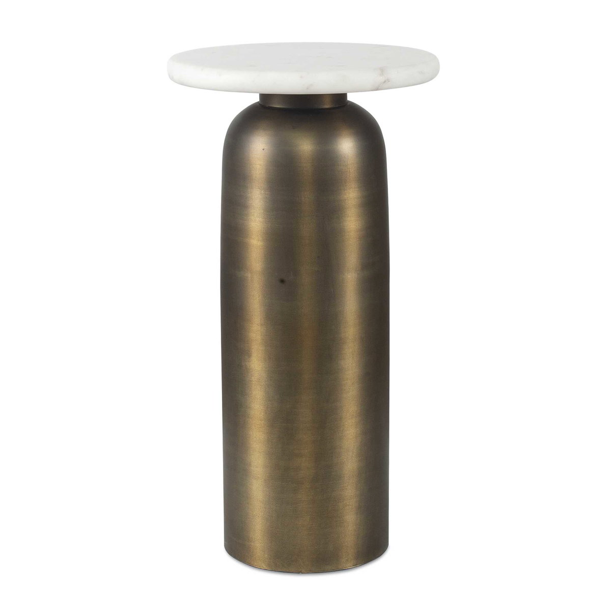 Reiss Marble & Brass Drink Table, Furniture by Uttermost, 12" width x 22.5" height x 12" depth View 1