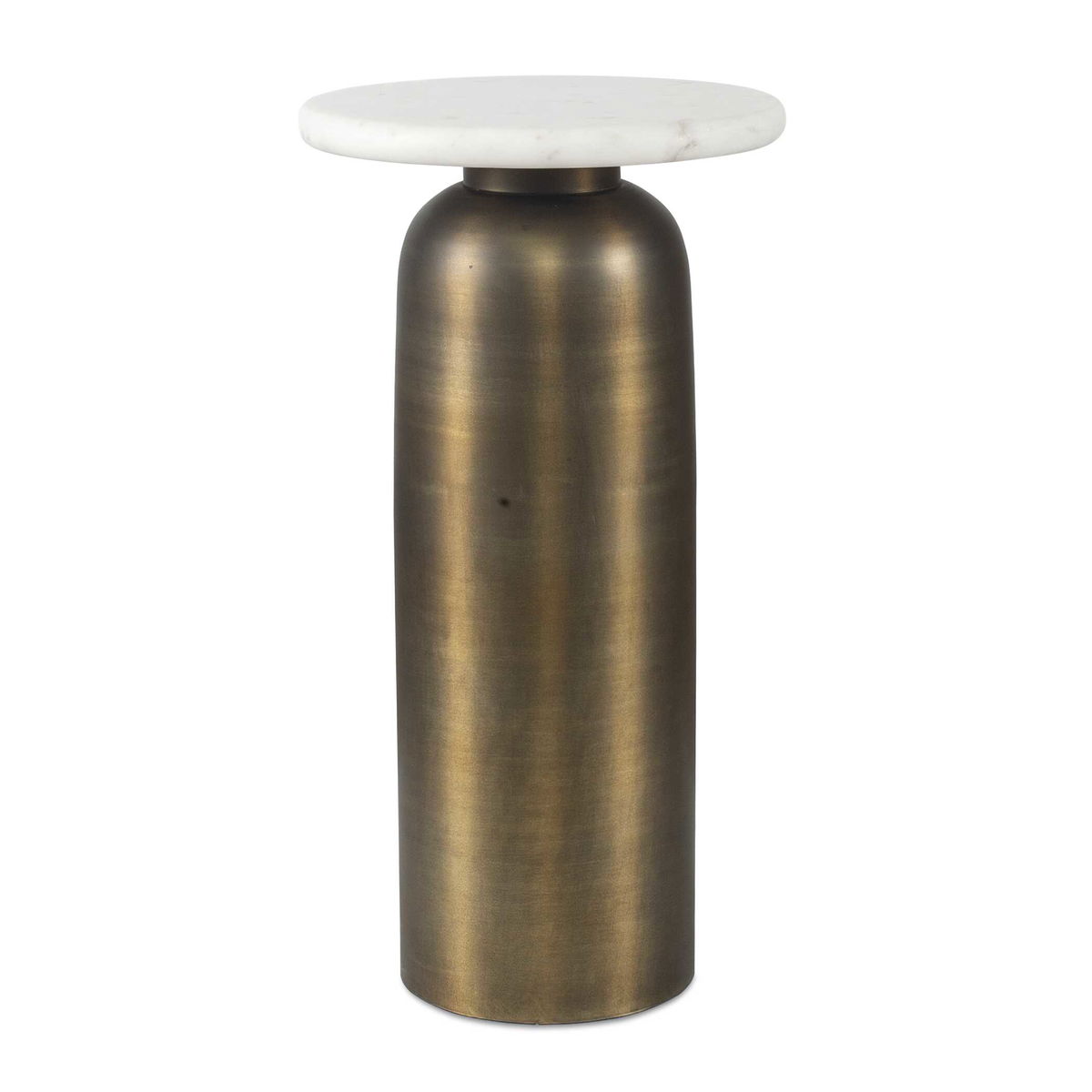 Reiss Marble & Brass Drink Table, Side & End Table by Uttermost, 12" width x 22.5" height x 12" depth View 1