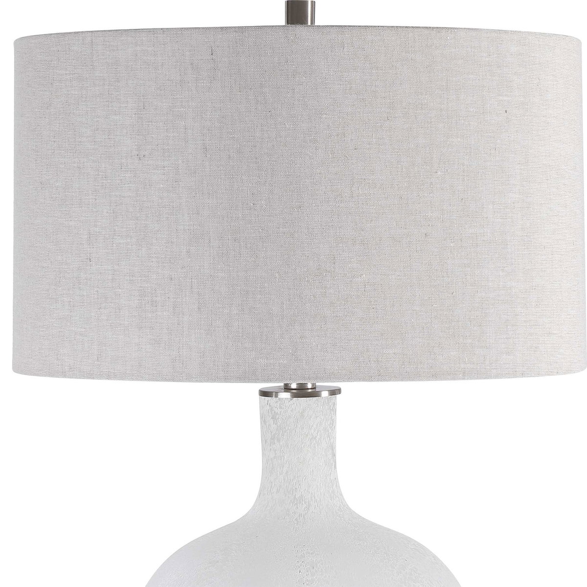 Whiteout Mottled Glass Table Lamp, by Uttermost, 18" width x 29.75" height x 18" depth View 6
