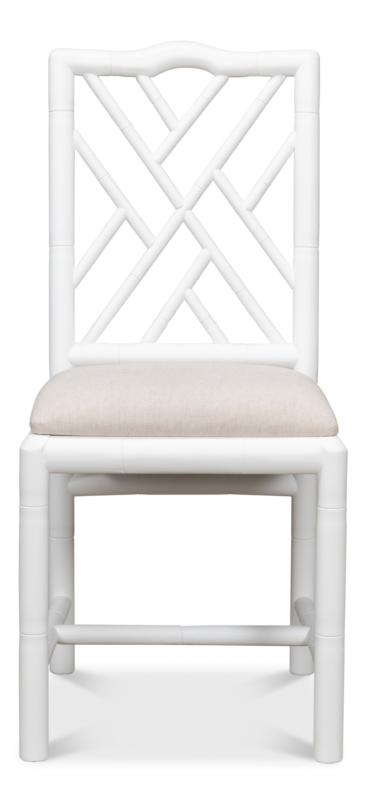 Brighton Bamboo Side Chair, White, Dining Chair by Sarreid, 17" length x 22" width x 39" height View 2