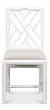 Brighton Bamboo Side Chair, White, Dining Chair by Sarreid, 17" length x 22" width x 39" height thumbnail 2