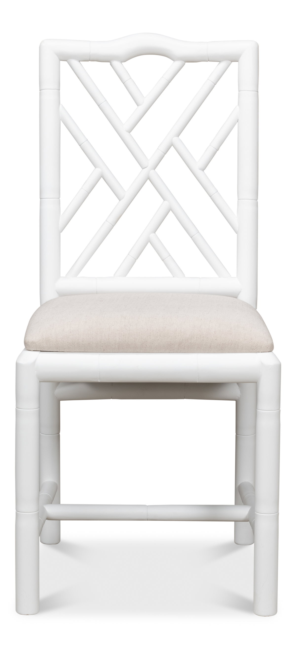 Brighton Bamboo Side Chair  White, by Sarreid, 1'10" length x 1'5" width x 3'3" height View 2