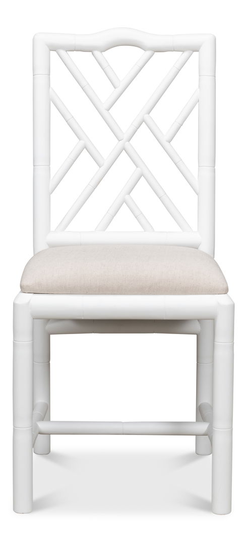 Brighton Bamboo Side Chair, White