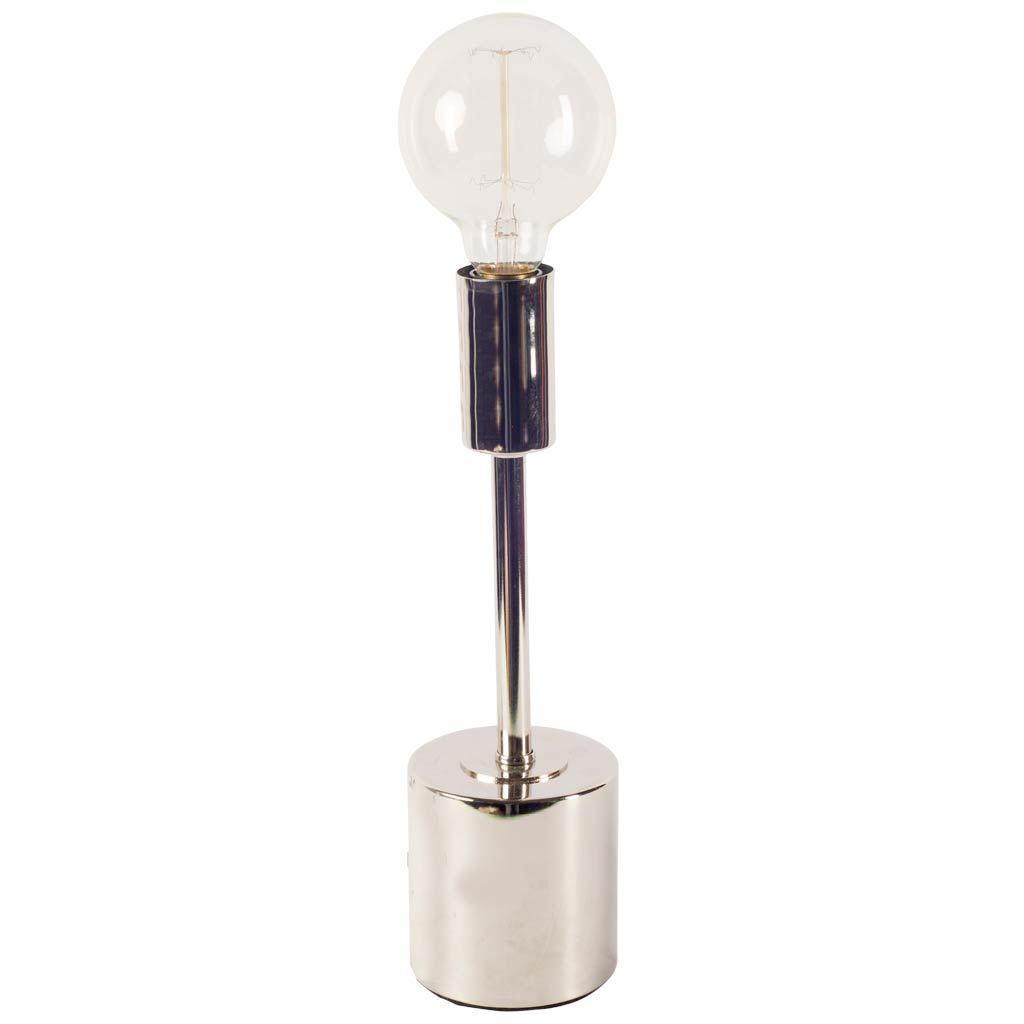 Mooney (17.5'H) Metallic-Silver Metal Shade-less Table Lamp, by Mercana, 4" length x 4" width x 17.5" height View 1