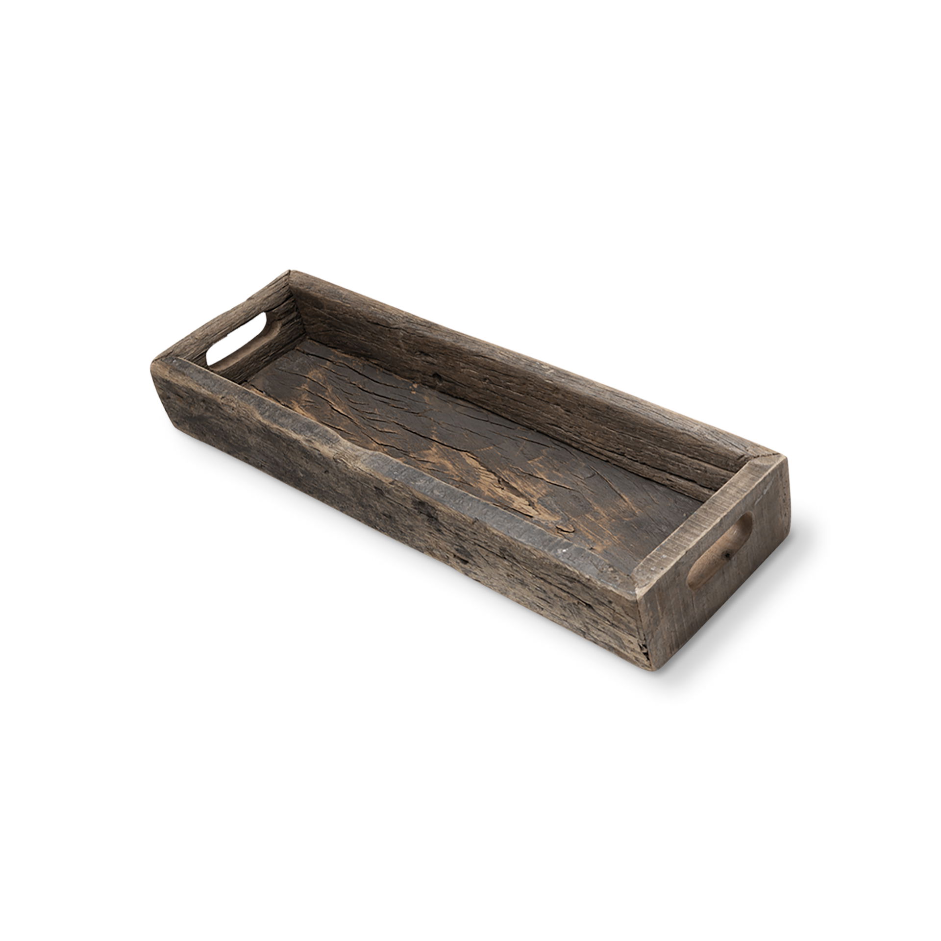 Vernon (Small) 24L x 7W Brown Reclaimed Wood Tray, Decorative Tray by Mercana, 24" length x 7" width x 3" height View 1