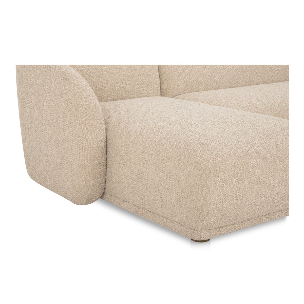 Faye Left Sectional Beige Boucle, Sectional Sofa by Moe's Home, 113.75" width x 29.5" height x 60.25" depth View 5