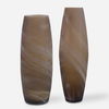 Delicate Swirl Caramel Glass Vases, Set/2 thumbnail 0