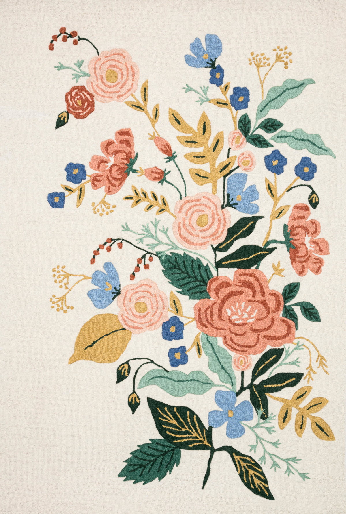 Rifle Paper Co. x Loloi Les Fleurs Rug, 1'6" length x 1'6" width View 1