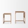 Grier Set of 2 Light Brown Solid Wood with Cane Nesting Accent Tables thumbnail 6