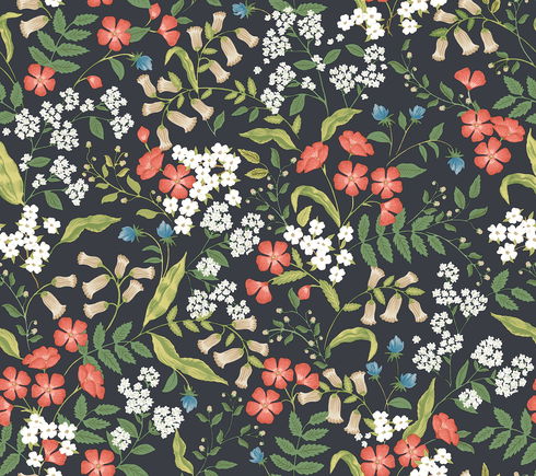 Sweetbrier Black Peel & Stick Wallpaper
