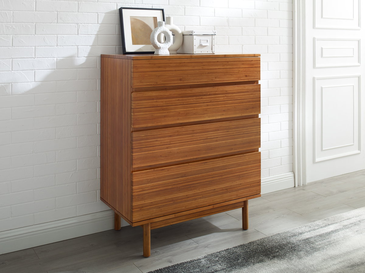 Ventura 4 Drawer High Chest, Dresser by Greenington, 18" length x 34" width x 43.5" height View 5