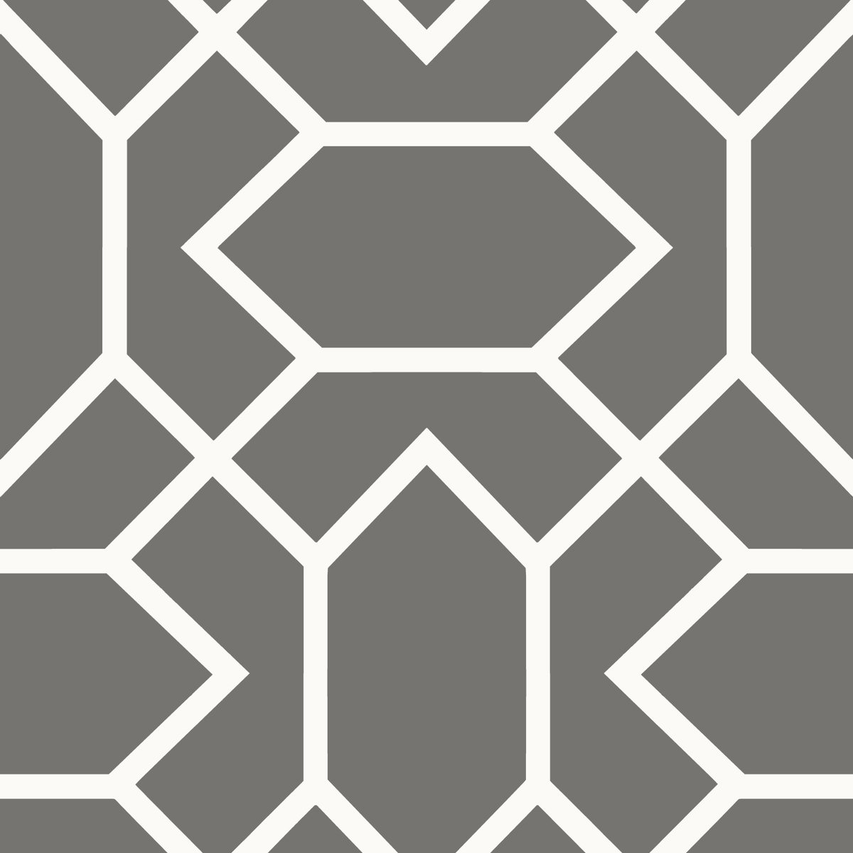 Modern Geometric Dark Grey Peel & Stick Wallpaper, by York Wall, 16'6" length x 1'8.5" width x 0.02" depth