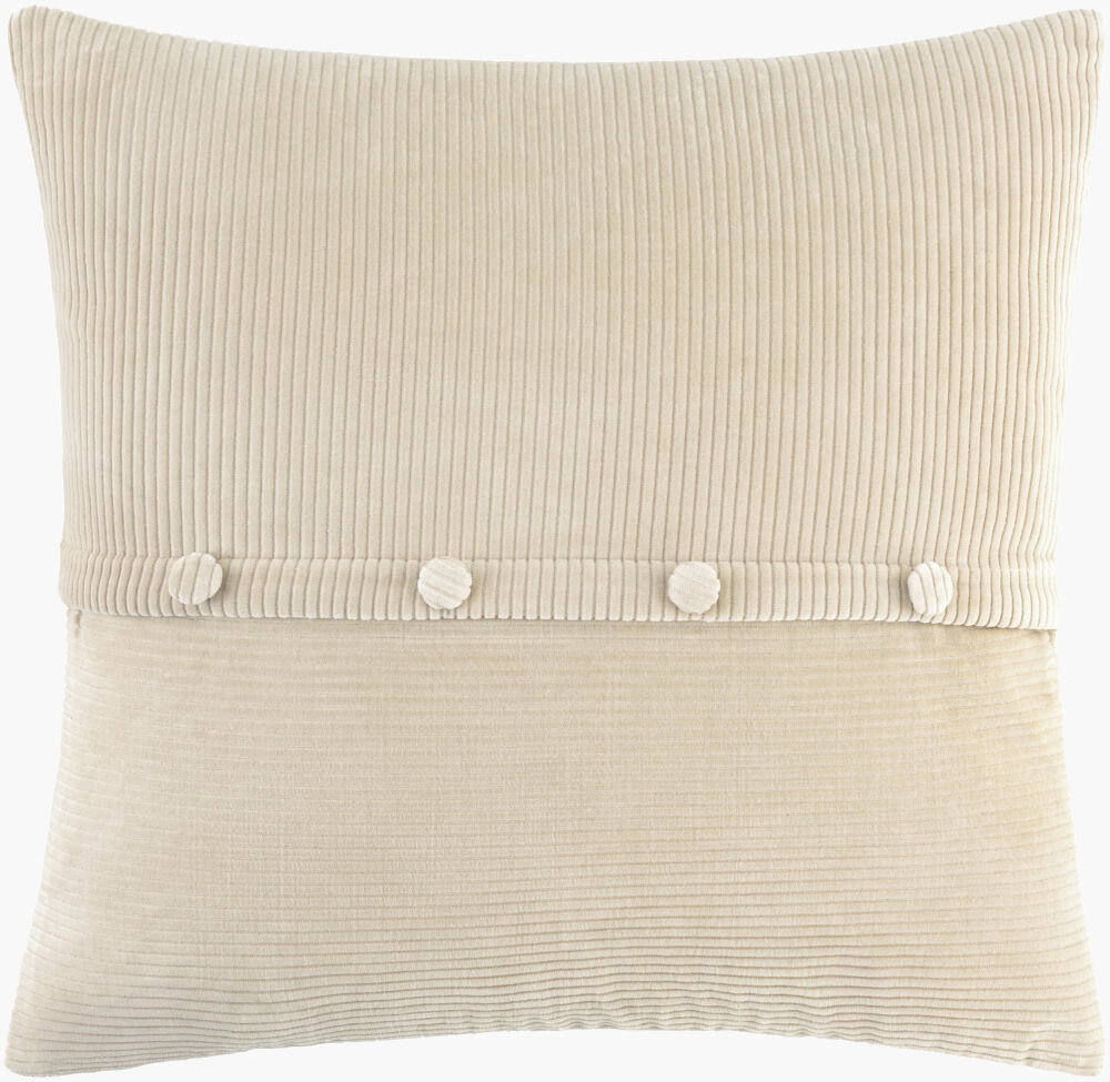 Corduroy Quarters Accent Pillow Down, Decorative Pillow by Surya, 22" length x 22" width