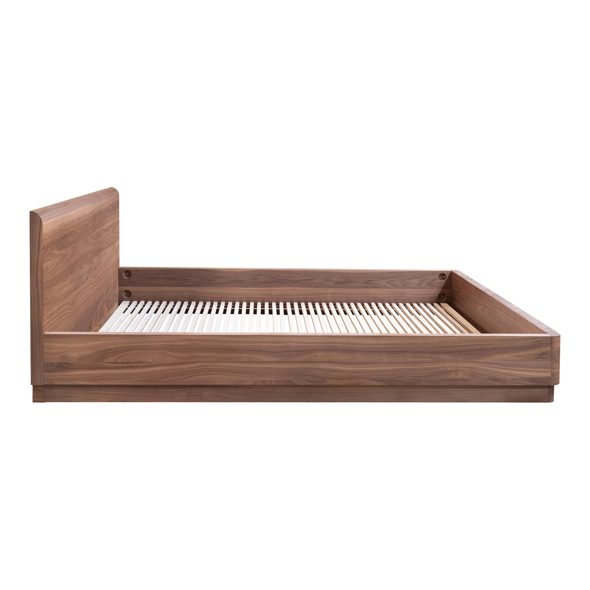 Round Off Queen Bed Walnut Brown large image 