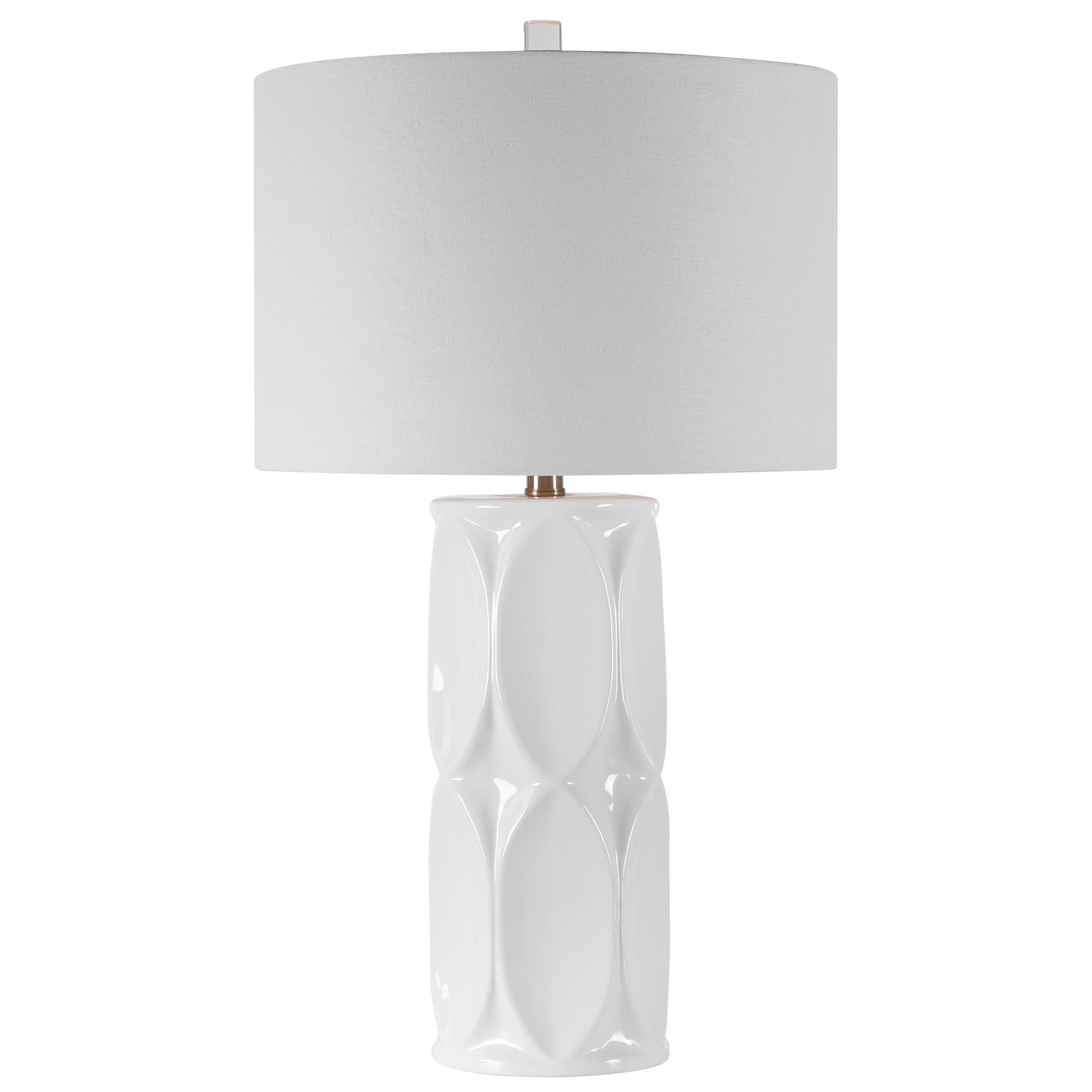 Sinclair White Table Lamp, by Uttermost, 15" width x 26" height x 15" depth View 1